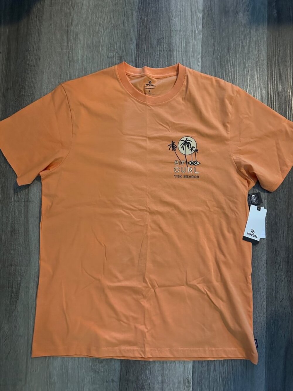 Rip Curl the search orange basic tshirt men’s size large